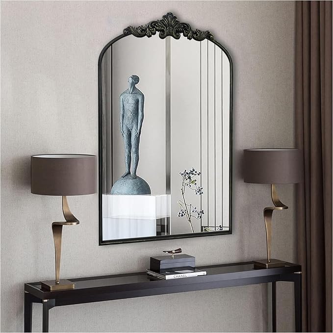 WAMIRRO Arched Mirror, Antique Brass Mirrors - Image 7