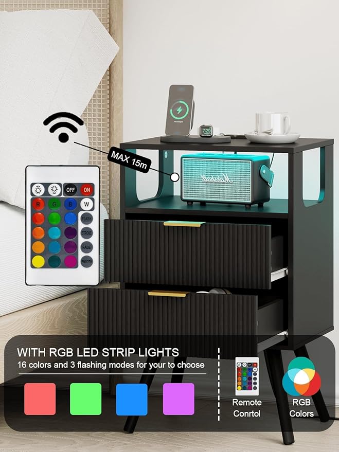 Nightstand, Modern Bedside Table - Image 3