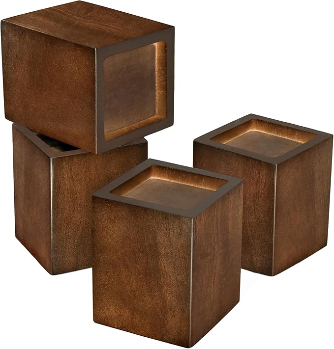 Sopicoz 3 inch Furniture Risers Square Bed Risers Set of 4, Heavy Duty Wood Bed by Sopicoz