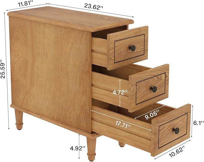 Tribesigns Solid Wood End Table, Fully Assembled Narrow Side Table - Image 2