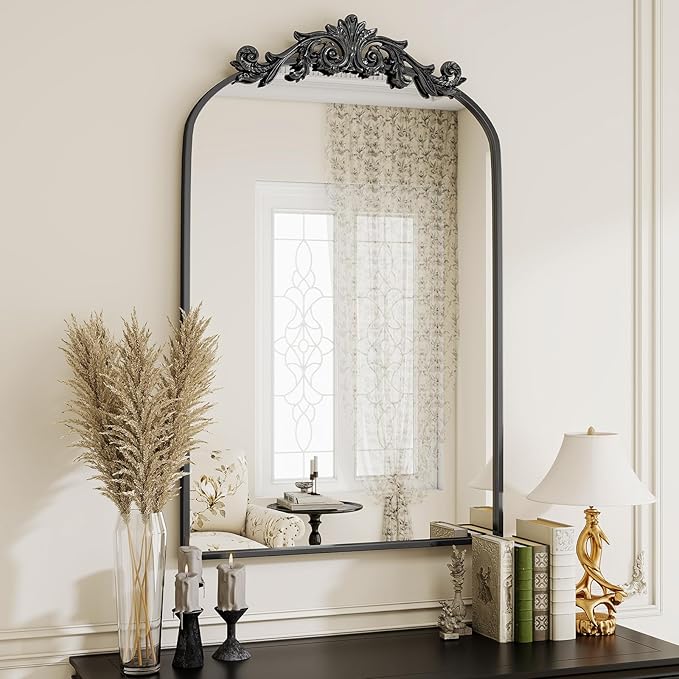 Vintage Arched Bathroom Mirror, 24x36 Inch Retro Wall Mounted Vanity Mirror - Image 7
