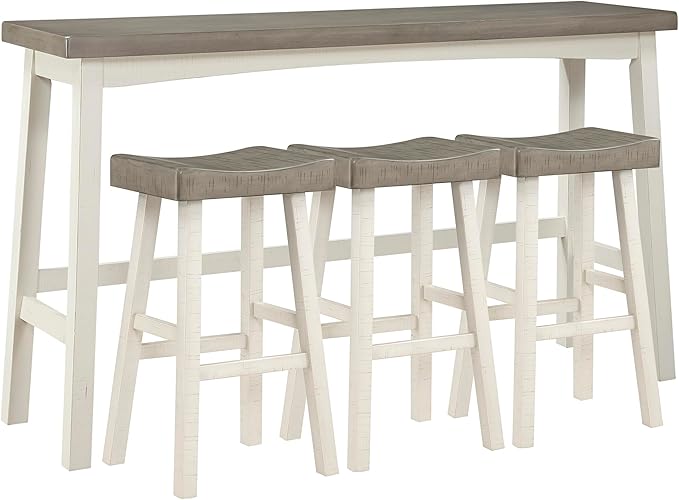 Lexicon Bar Table Set for 3, Small Kitchen Table Set Kitchen Island Table - Image 2