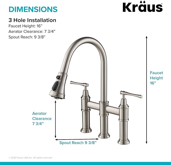 KRAUS Allyn Transitional Bridge Kitchen Faucet - Image 7