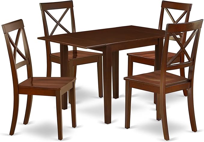 East West Furniture NDBO5-MAH-W 5 Piece Dining Room Furniture Set Includes a by EastWestFurniture