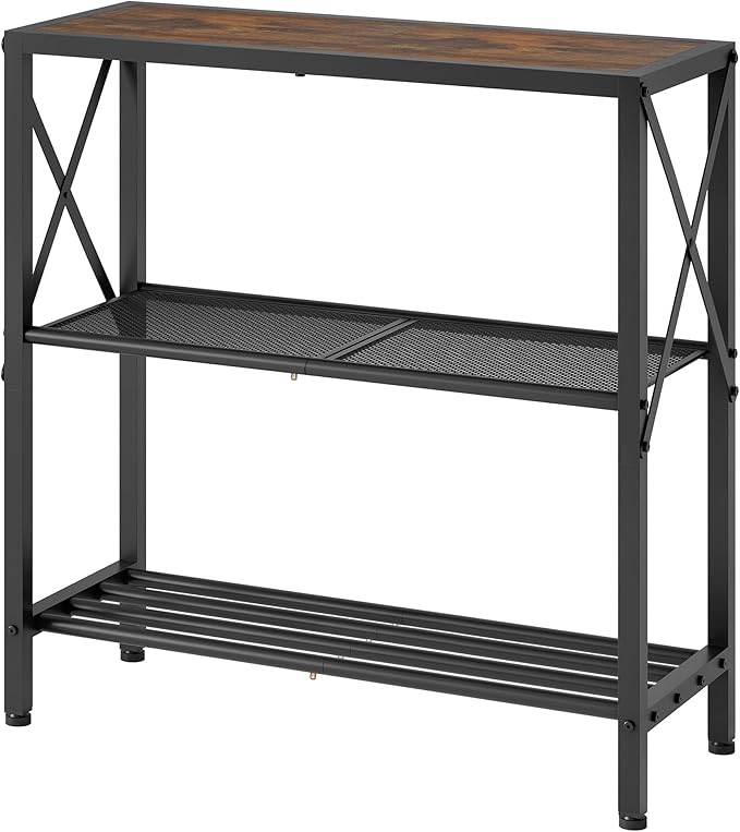 Hoctieon Industrial Console Table, 3-Tier Entryway Tables, Metal Frame - Image 9