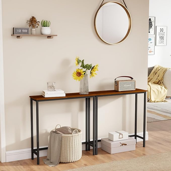 HollyHOME Narrow Console Table, 29.5" Slim Entryway Table, Sofa Stand, Hallway - Image 8