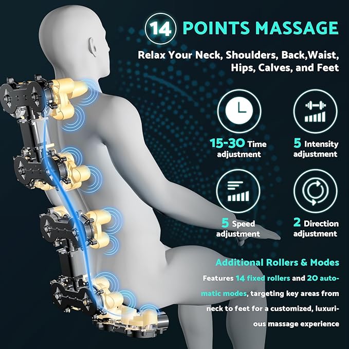 Massage Chair, Zero Gravity Full Body Massage Chair Extra Large Shiatsu - Image 4