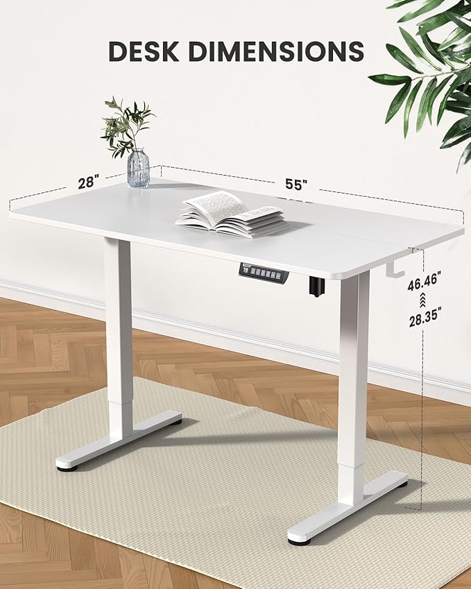 ErGear Height Adjustable Electric Standing Desk, 55 x 28 Inches Sit Stand up - Image 3