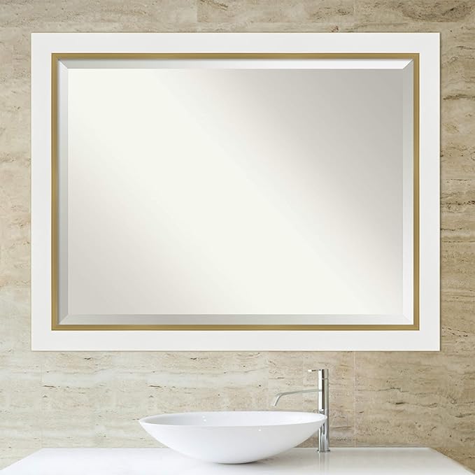 Amanti Art White Bathroom Mirror - Image 6