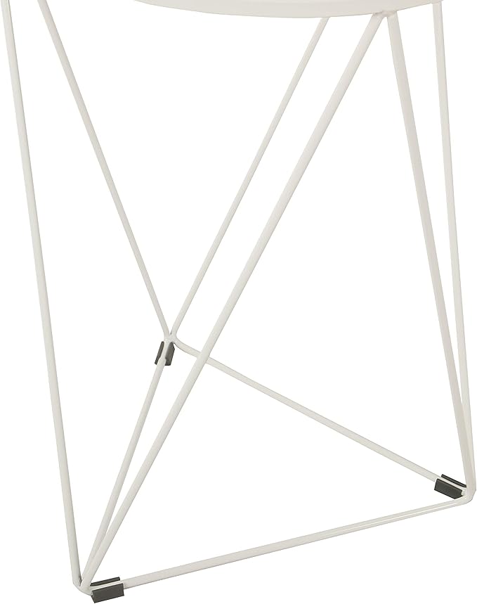 HomePop Metal Accent Table Triangle Base Round Mirror Top - Image 6