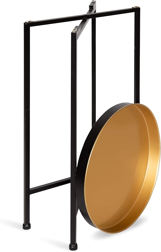 Kate and Laurel Celia Round Foldable Tray Accent Table, Modern Minimalist - Image 5