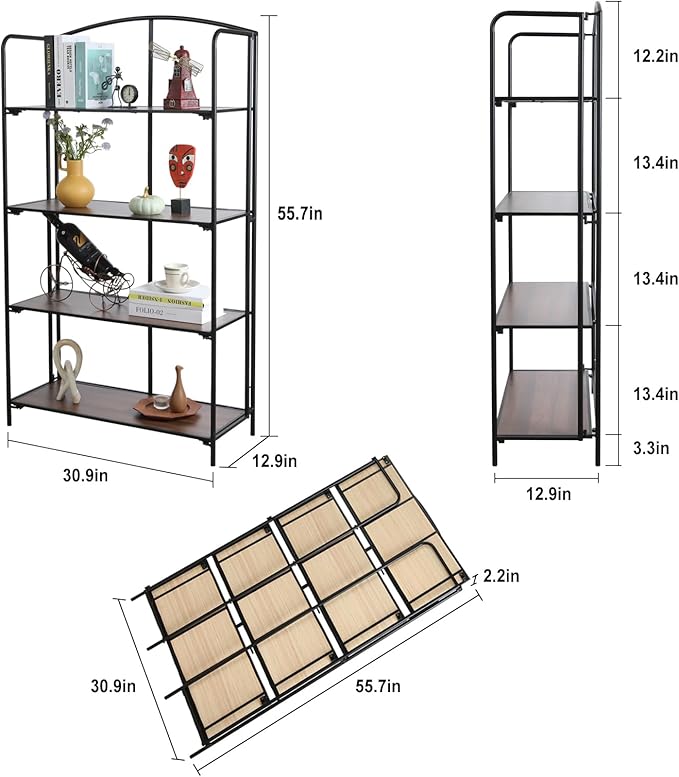Crofy No Assembly Folding Bookshelf - Image 3
