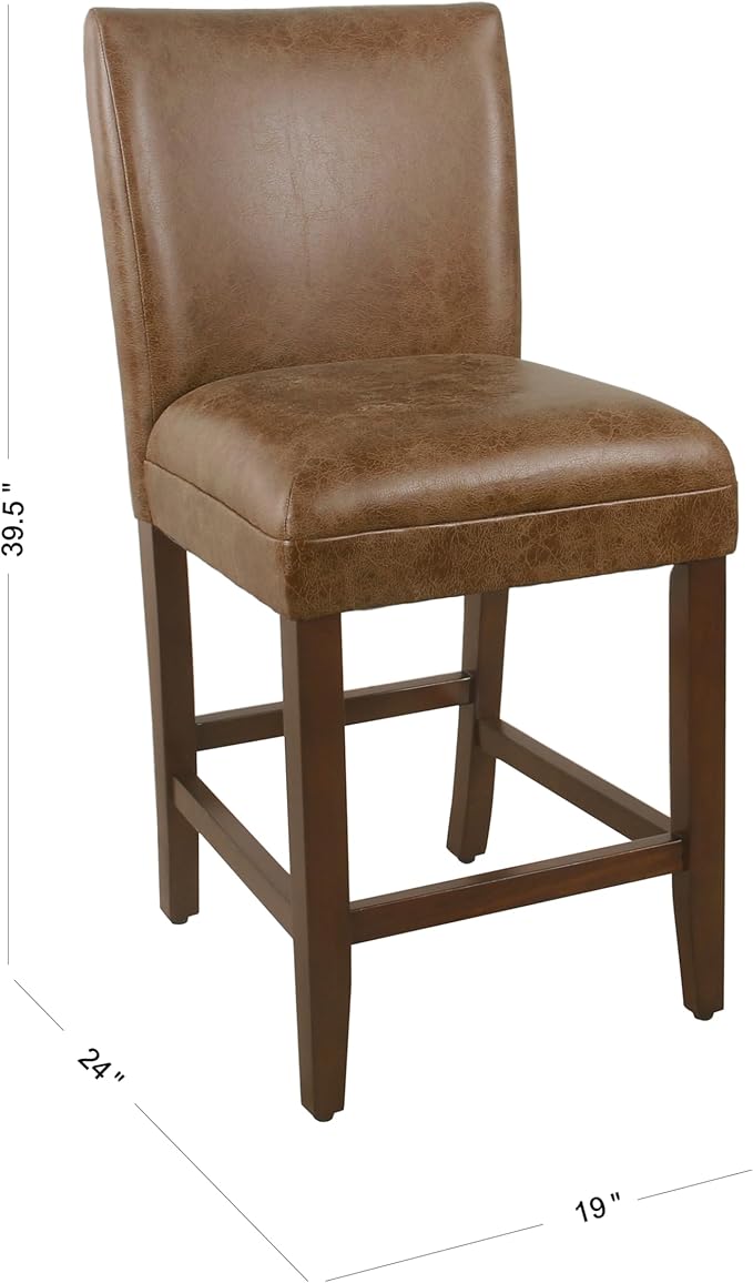 HomePop by Kinfine Fabric Upholstered Parsons Leatherette Counter Height - Image 3