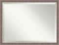 Amanti Art Brown Wall Mirror 34x44 Noble Mocha Rectangle Bathroom Mirror by AmantiArt