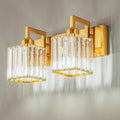 Modern Bathroom Vanity Light 2-Lights Gold Crystal Wall Lamp Bathroom Modern by FDPBY