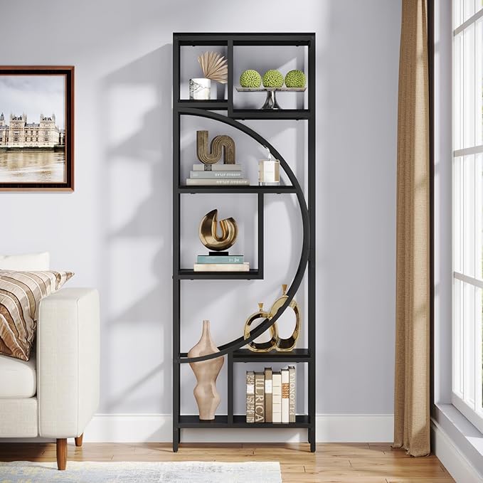 Geometric Bookshelf, 70.9" Tall Bookcase - Image 8