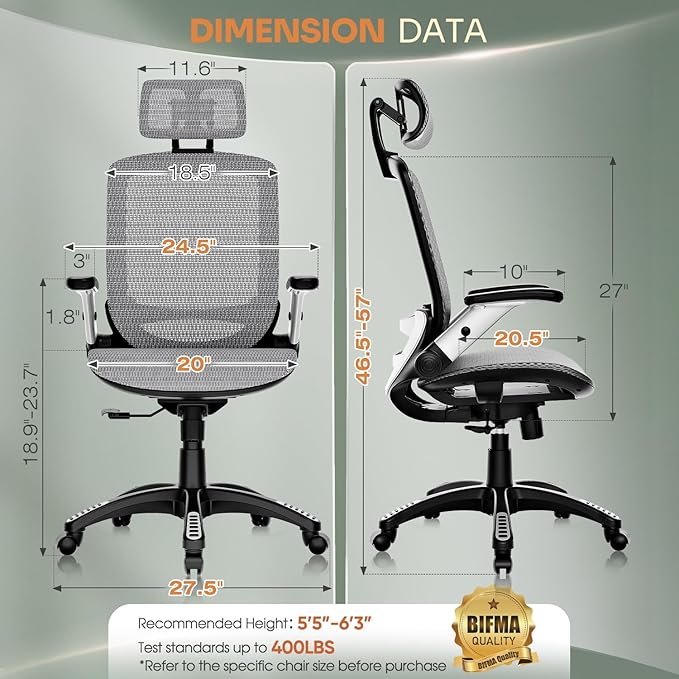 GABRYLLY Ergonomic Office Chair, High Back Home Desk Chair - Image 3