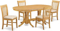 East West Furniture VANO5-OAK-C 5 Piece Dining Set Includes an Oval Dining Room by EastWestFurniture