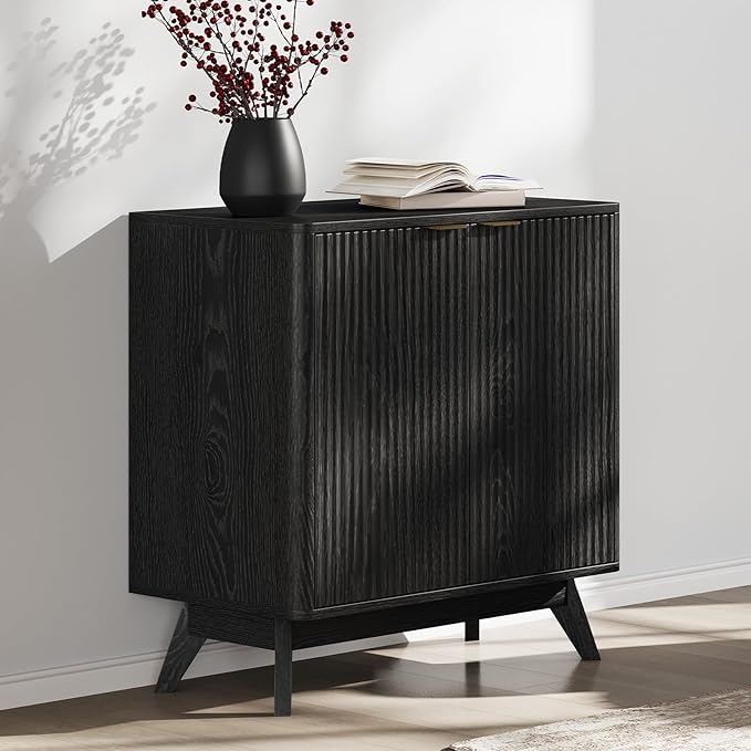 Buffet Cabinet with Storage, Fluted Multifunctional Storage Cabinet with 2 Doors - Image 8