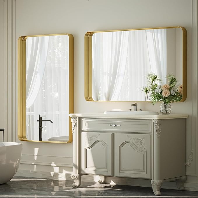 55"x 30" Gold Bathroom Mirror - Image 5