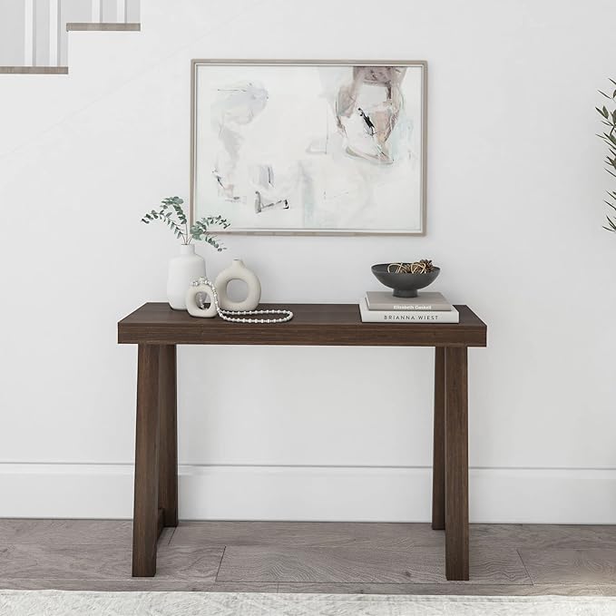 Plank+Beam Solid Wood Console Table, 46.25 Inch, Sofa Table, Narrow Entryway - Image 3