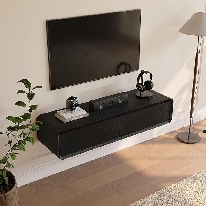POVISON Fully-Assembled Minimalist Floating TV Stand, Modern Wall-Mounted - Image 7