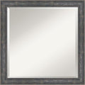Amanti Art Grey Wall Mirror 23x23 Angled Metallic Rainbow Square Bathroom Mirror by AmantiArt
