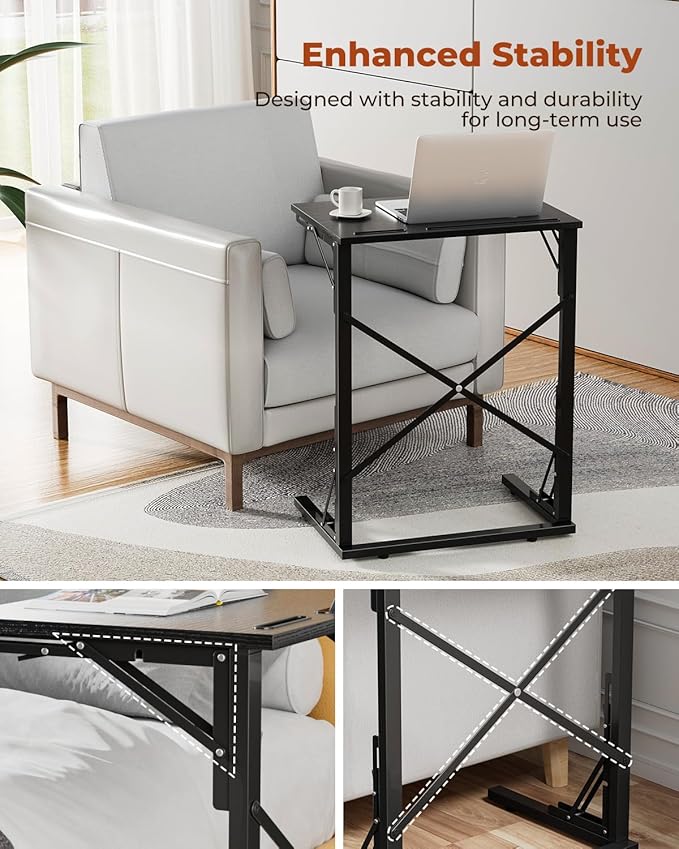 21''Wx28''H Folding TV Tray Set of 2, Small Foldable C-Shaped Tray Table - Image 8