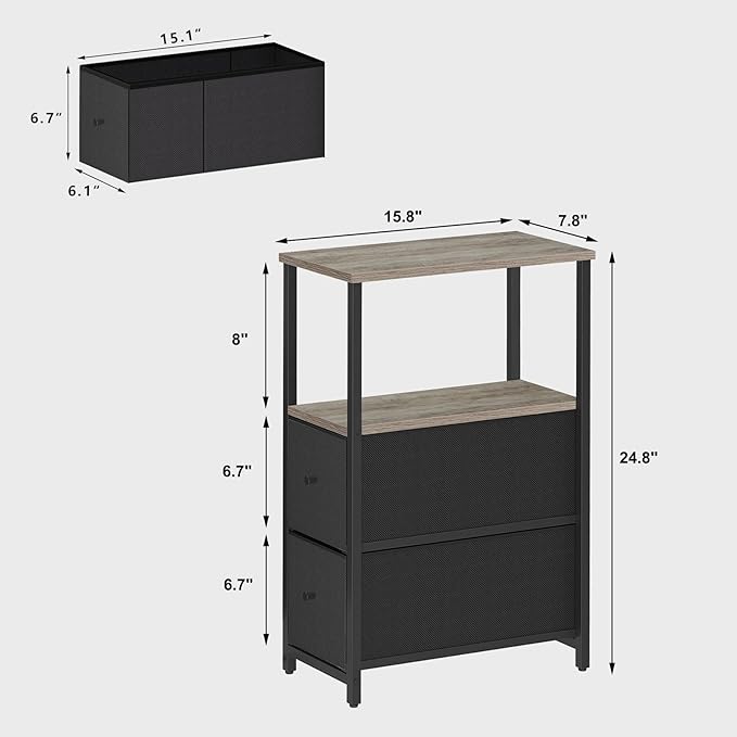 TUTOTAK Small Narrow End Table, Side Table, Nightstand - Image 3