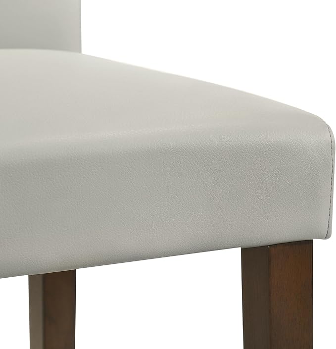 CHITA Counter Height Bar Stools Set of 2, PU Leather in Creamy Grey - Image 9
