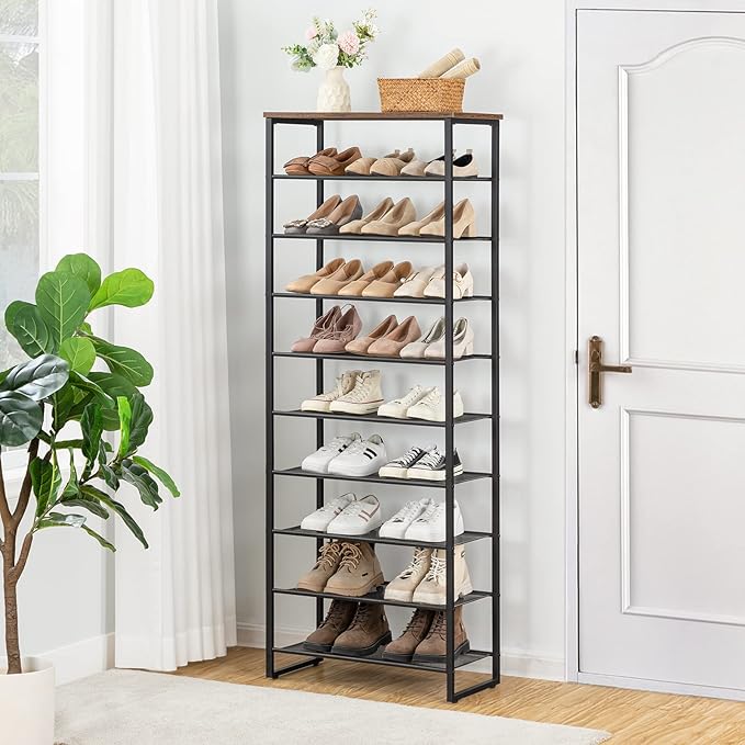 HOOBRO 10-Tier Shoe Rack, 23.6" L Shoe Storage Organizer, Large Capacity Shoe - Image 6