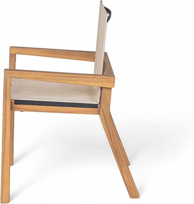 Merax Mesh Seating Solid Wood Dining Chairs Set of 2, French Country Style - Image 3