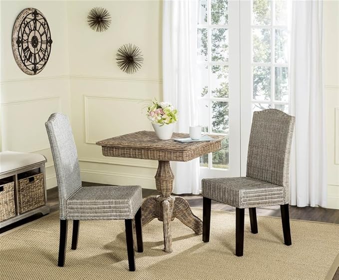 SAFAVIEH Home Collection Odette Grey Wicker Dining Chair - Image 2