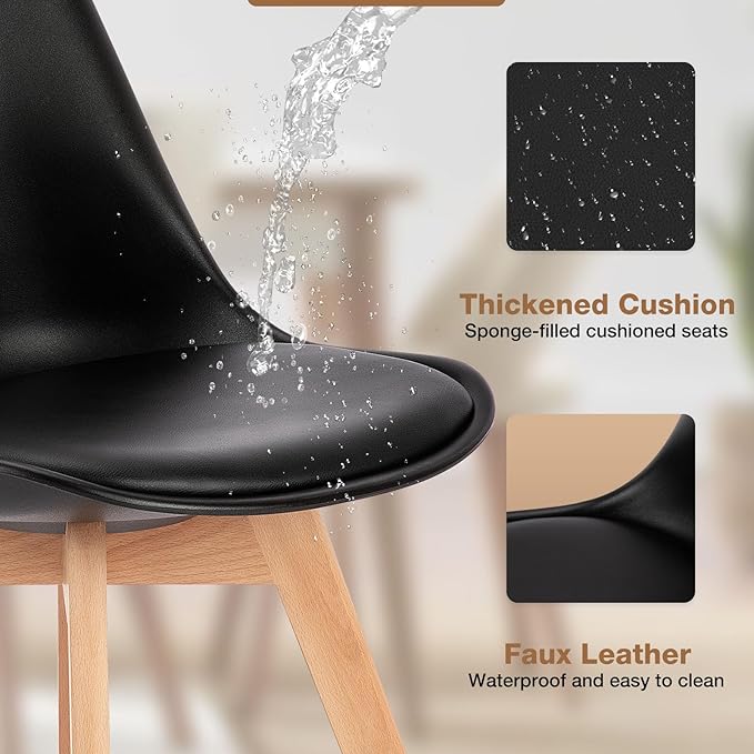 OLIXIS Set of 4 Dining Kitchen Mid-Century Modern Chairs - Image 2