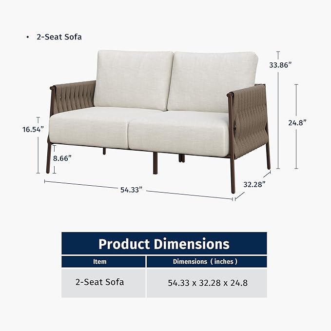 EAST OAK Outdoor Furniture | Life Chatter Loveseat | 2 Seater Sofa - Image 9