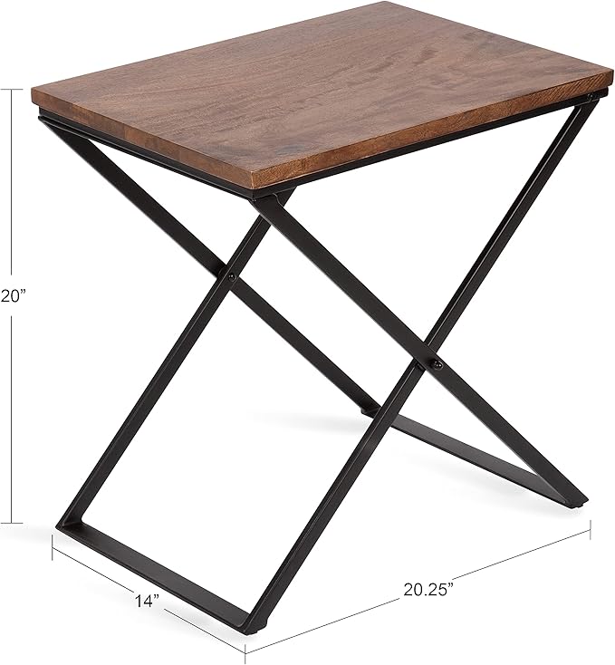 Kate and Laurel Laraway Modern Side Table, Rustic Brown and Black, Metal - Image 3