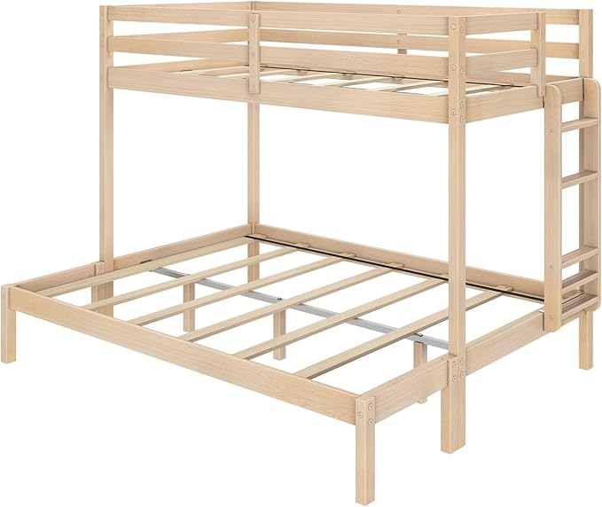 Grain & Grove Bear Twin XL Over Queen Bunk Bed, Sturdy Bunk Bed Frame - Image 3
