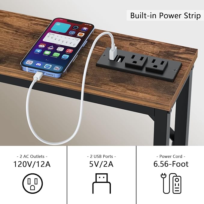 Tohomeor 5.9" Skinny Behind Sofa Console Table - Image 8