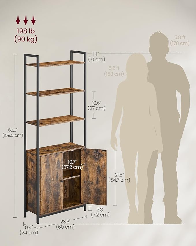 VASAGLE 6-Tier Bookshelf, Tall Bookcase - Image 3