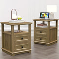 18" Wide End Table with Charging Station Set of 2, Fast Charge End Table Set of by Alwaysreadyforyou