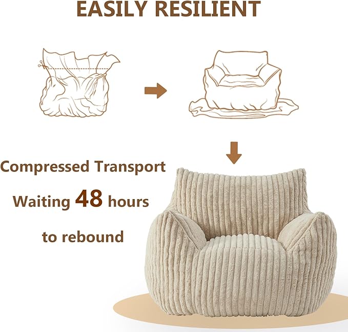 Giant Bean Bag Chairs for Adults Teens, Large Bean Bag Sofa Chairs - Image 6