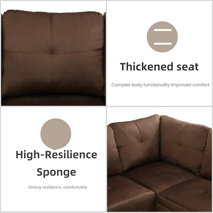L Shaped Sectional Couches for Living Room, Modern Modular Sectional Sofa - Image 5