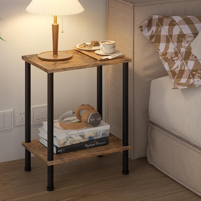 End Table, Small Side Table, 2-Tier Nightstand - Image 4