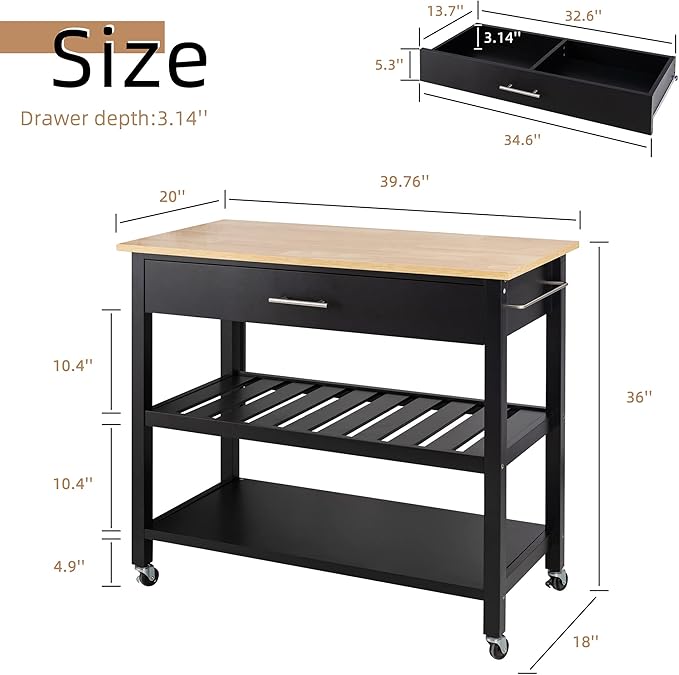 Shintenchi Kitchen Island Cart - Image 6