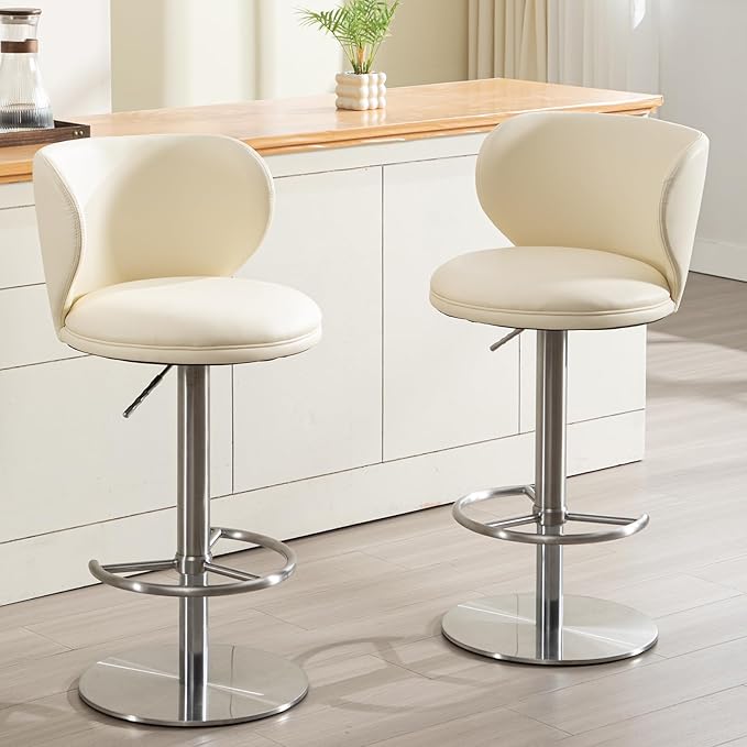 RAINMOOD Bar Stools, Adjustable Swivel Barstools - Image 7