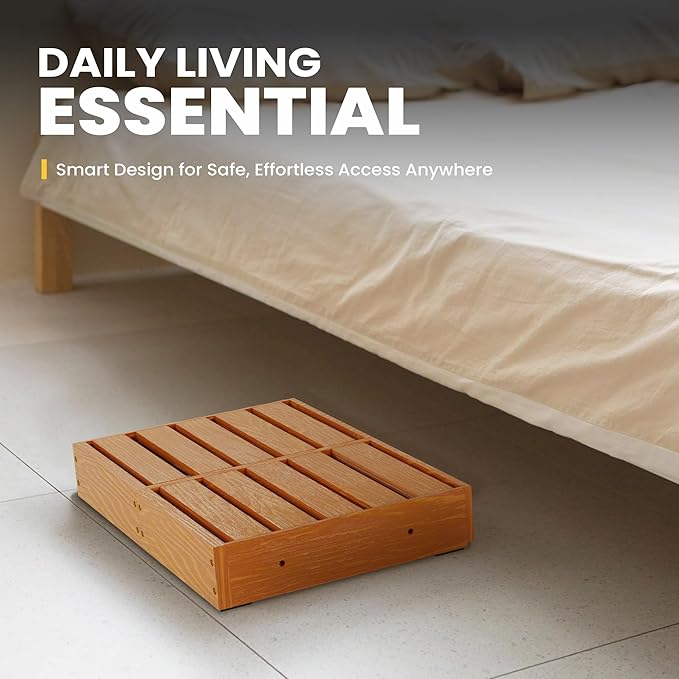 Wooden Step Stool, Durable Pine Wood Platform 23.6" x 15.9", 3.5" High - Image 5
