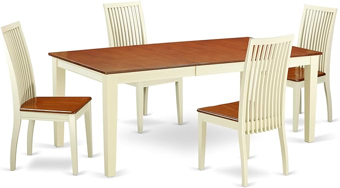 East West Furniture QUIP5-BMK-W 5 Piece Dinette Set by EastWestFurniture