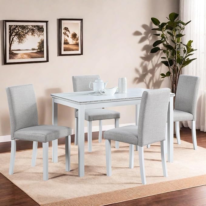 Dining Table Set for 4, 5-Piece Dining Room Table Set - Image 6