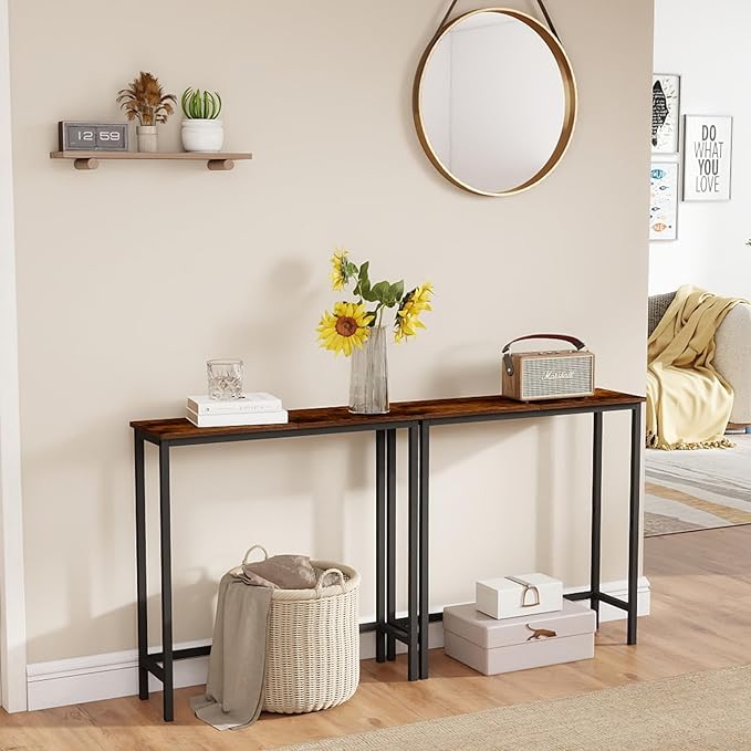 HollyHOME Narrow Console Table, 29.5" Slim Entryway Table, Sofa Stand, Hallway - Image 8