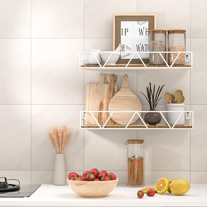 Floating Shelves Set of 3, Home Wood Wall Shelf, Farmhouse Shelf - Image 4
